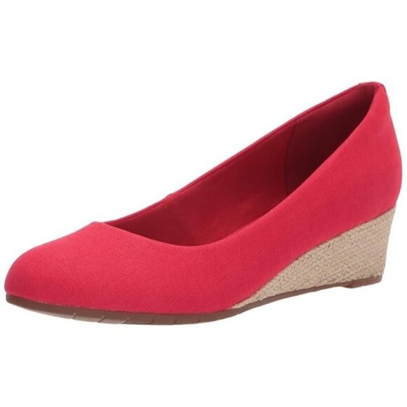 Clarks Shoes - Clarks Women's Mallory Luna Closed Rope Wedge Platform Cherry Red Sz 7.5 M